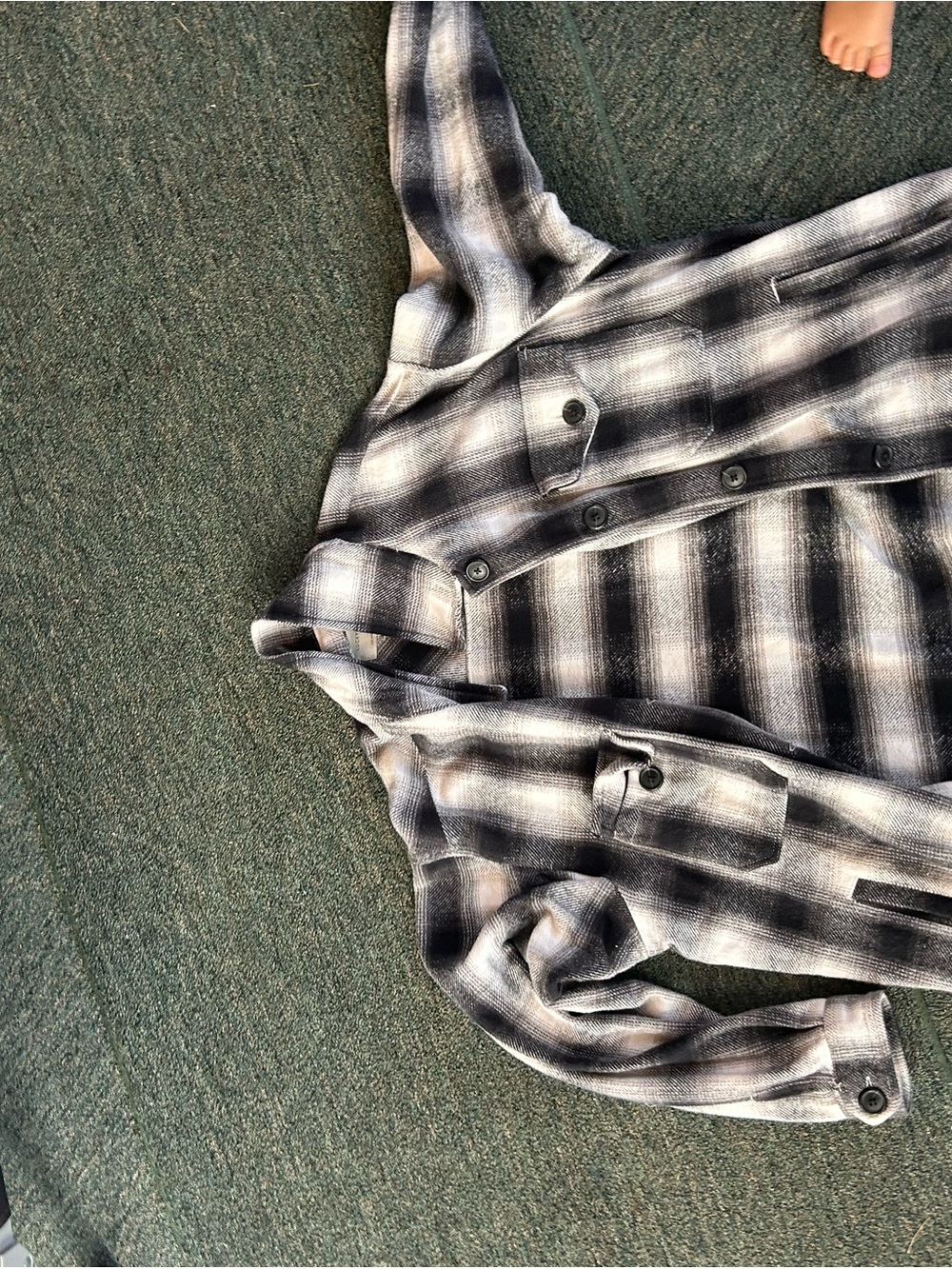 Lucky Brand Black and White Plaid Teddy Jacket